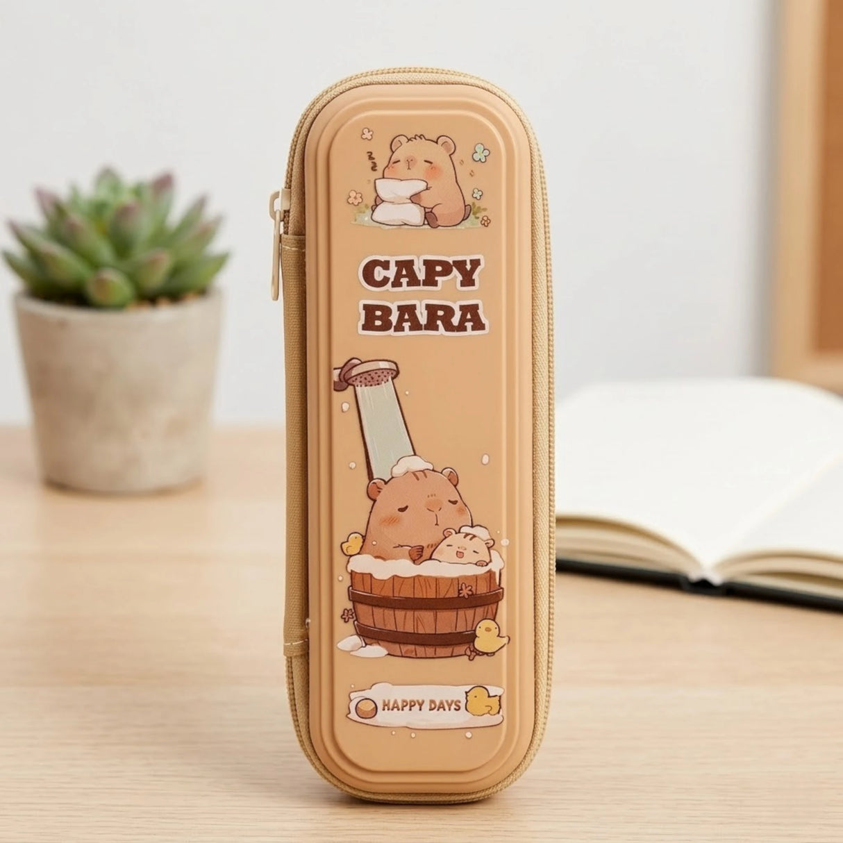 zipper geometry pouch capybara