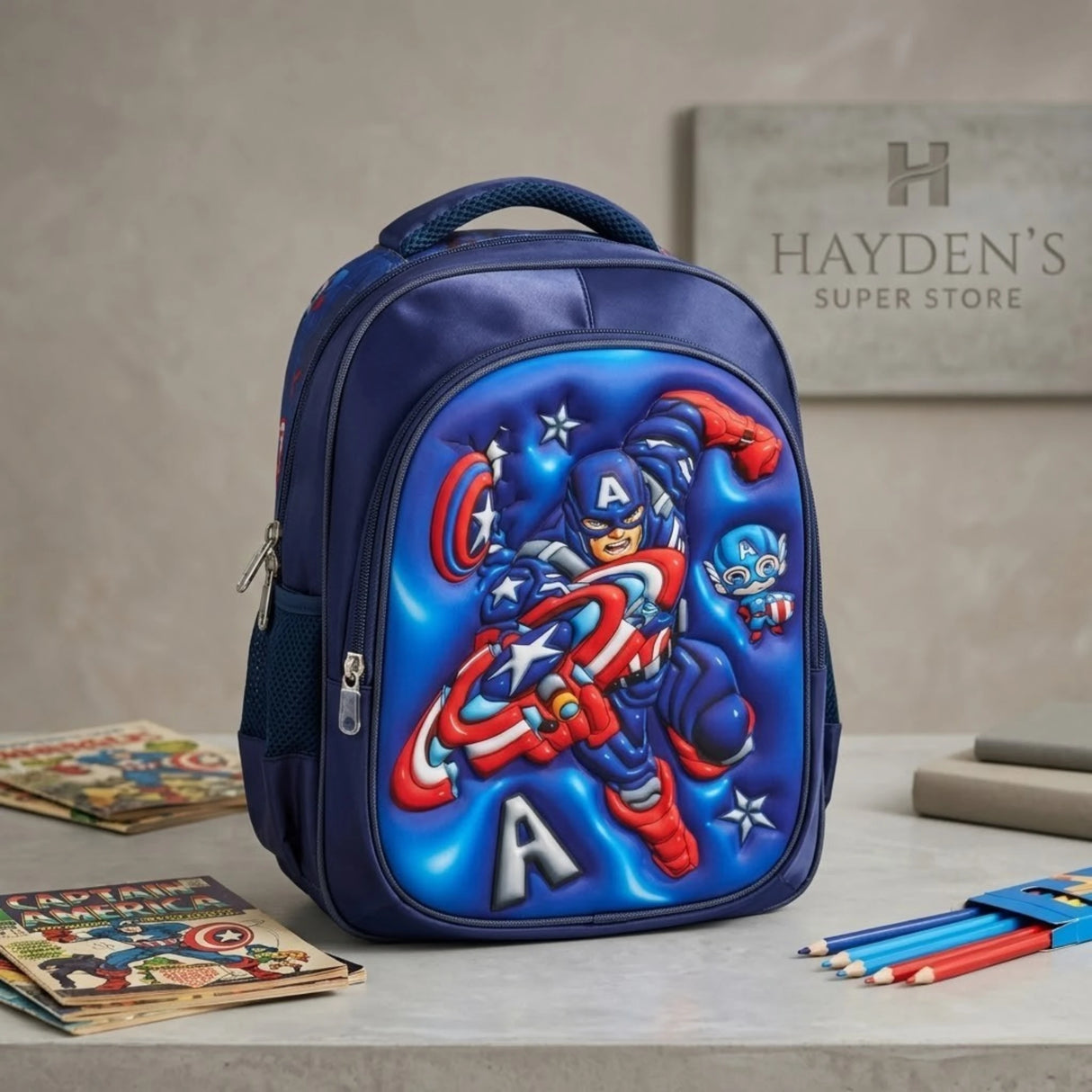 school bag fiber 12'' captain america