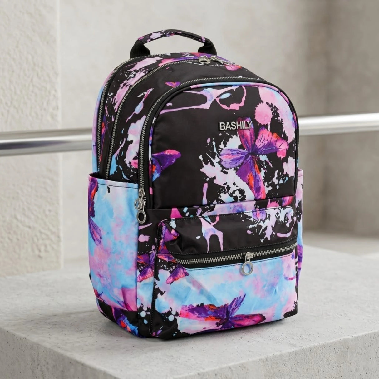 bashly school bag butterfly print 017573