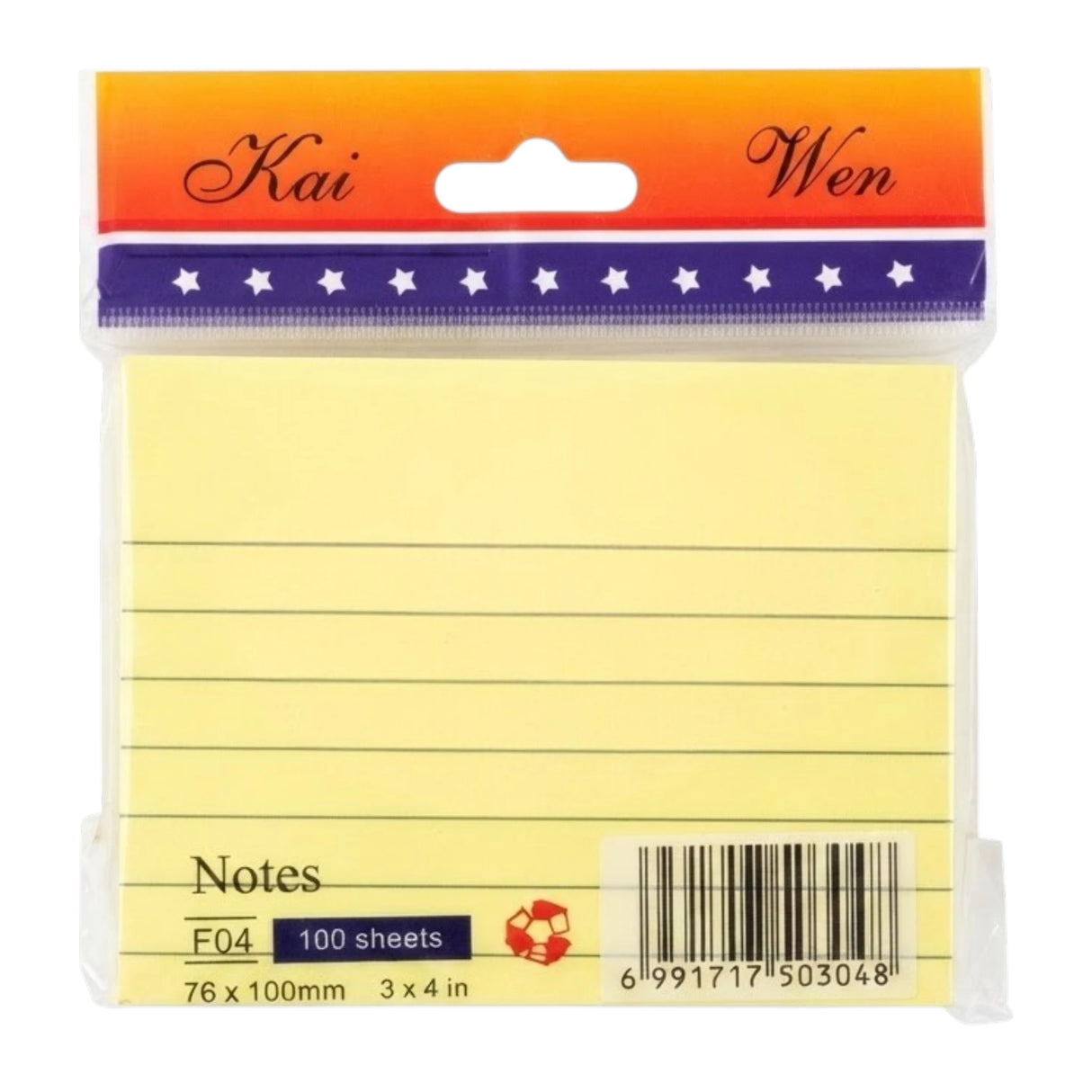 sticky notes 100 sheets 76x100mm lining