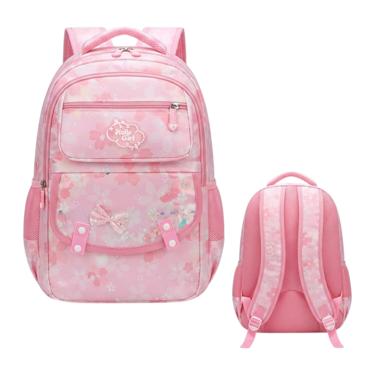 school bag with multiple zip