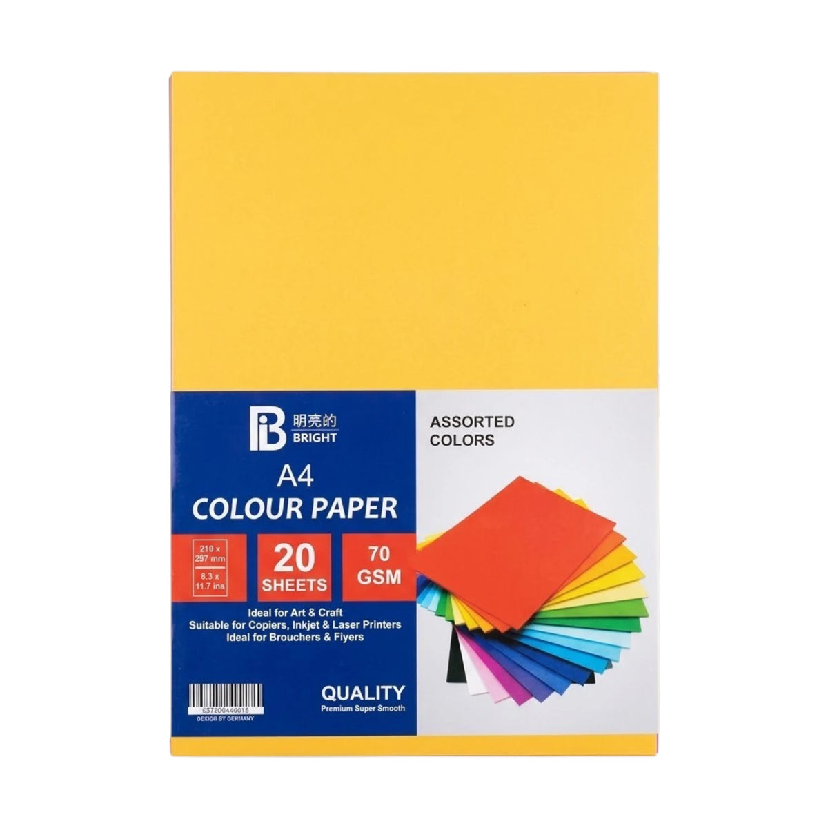 bright color paper a4 20 sheets  70gsm