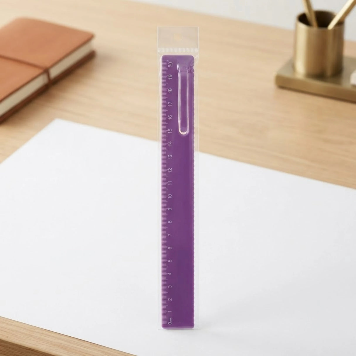 aluminium ruler 20cm with clip 3112