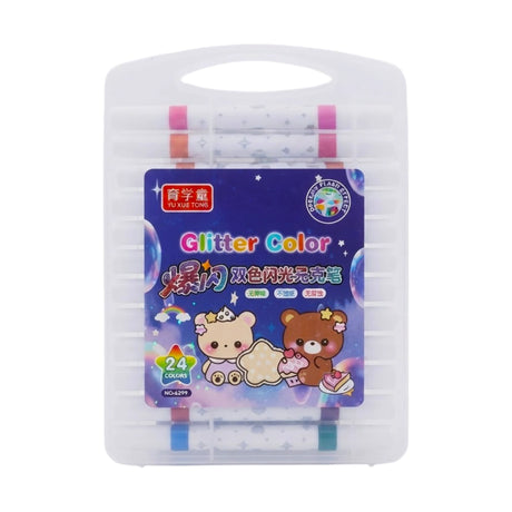 acrylic glitter color marker dual tip 24pc 6299 china