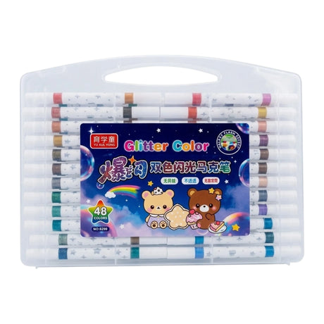 acrylic glitter color marker 48pc dual tip 6299 china