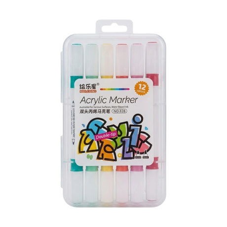 acrylic color marker 12pc dual tip 828 china