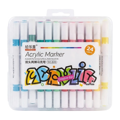 acrylic color marker 24pc dual tip 828 china