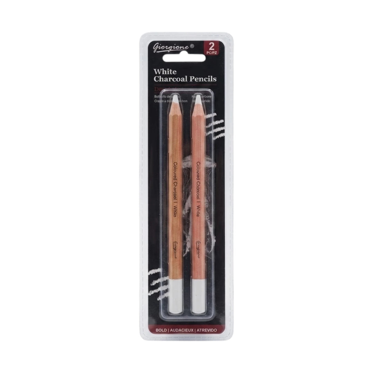 white charcoal pencil 2pc