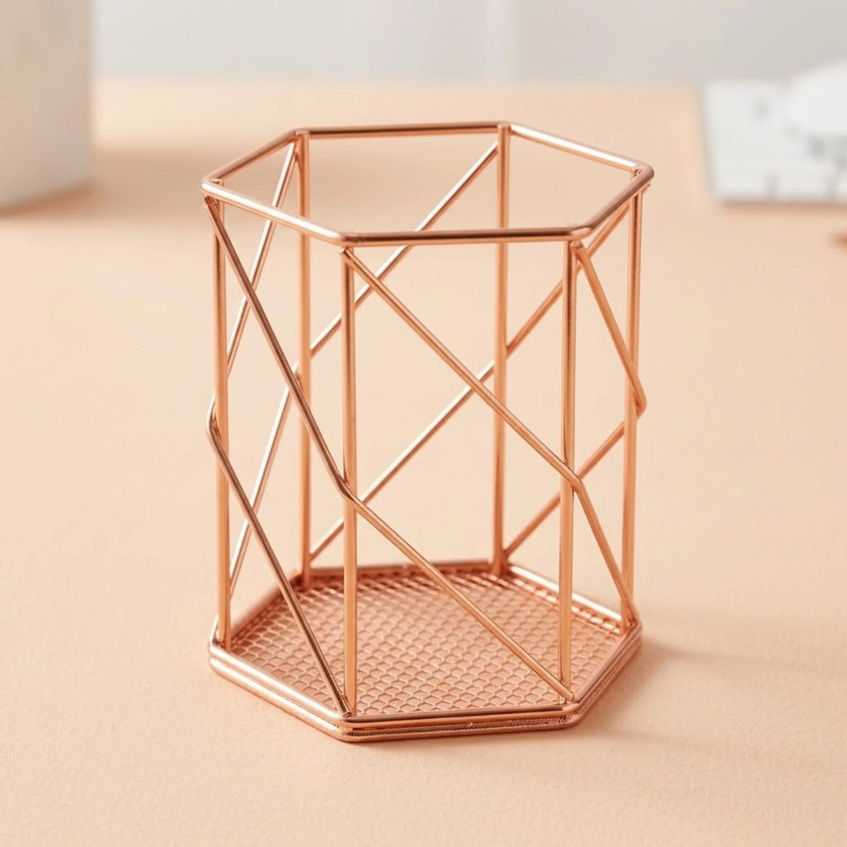 pen holder round copper