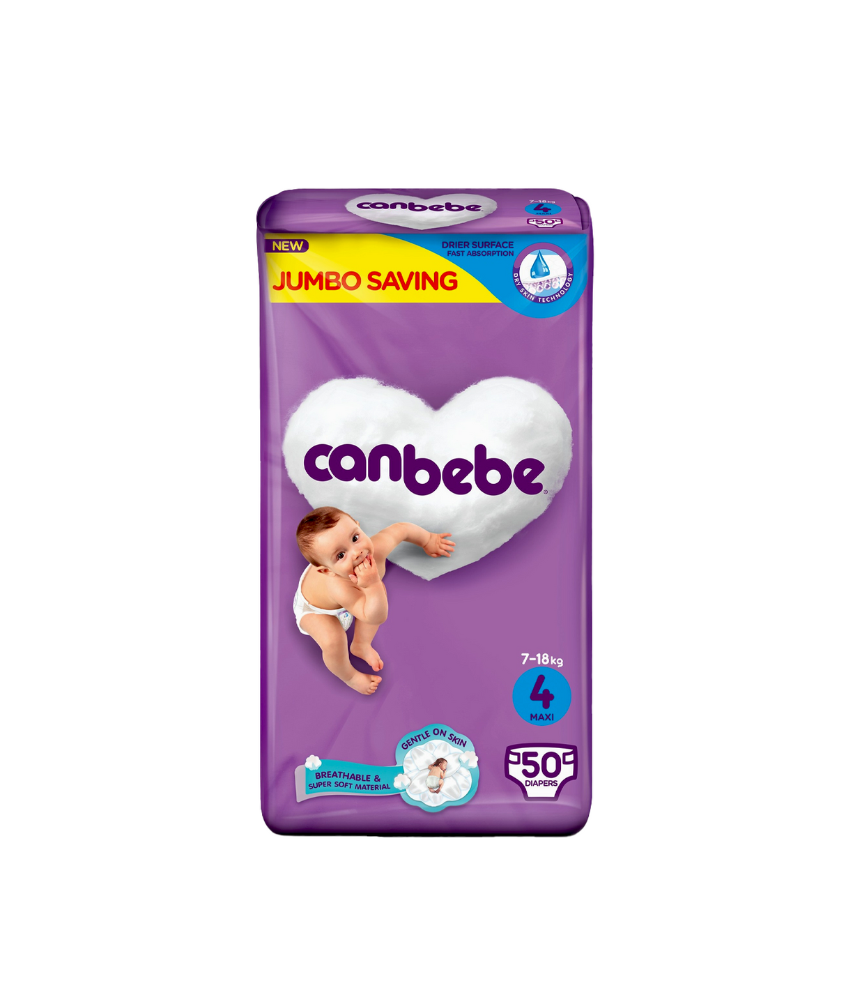 canbebe diaper jumbo pack maxi 4 50pc