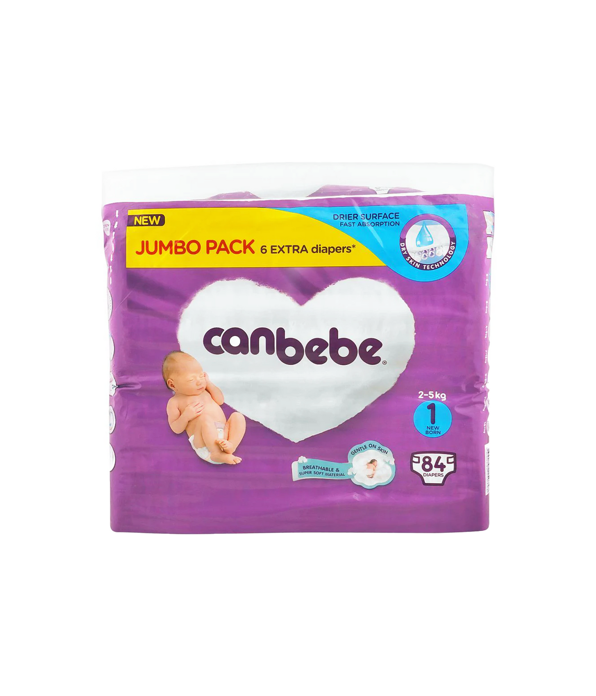 canbebe diaper jumbo pack nb-1 84pc