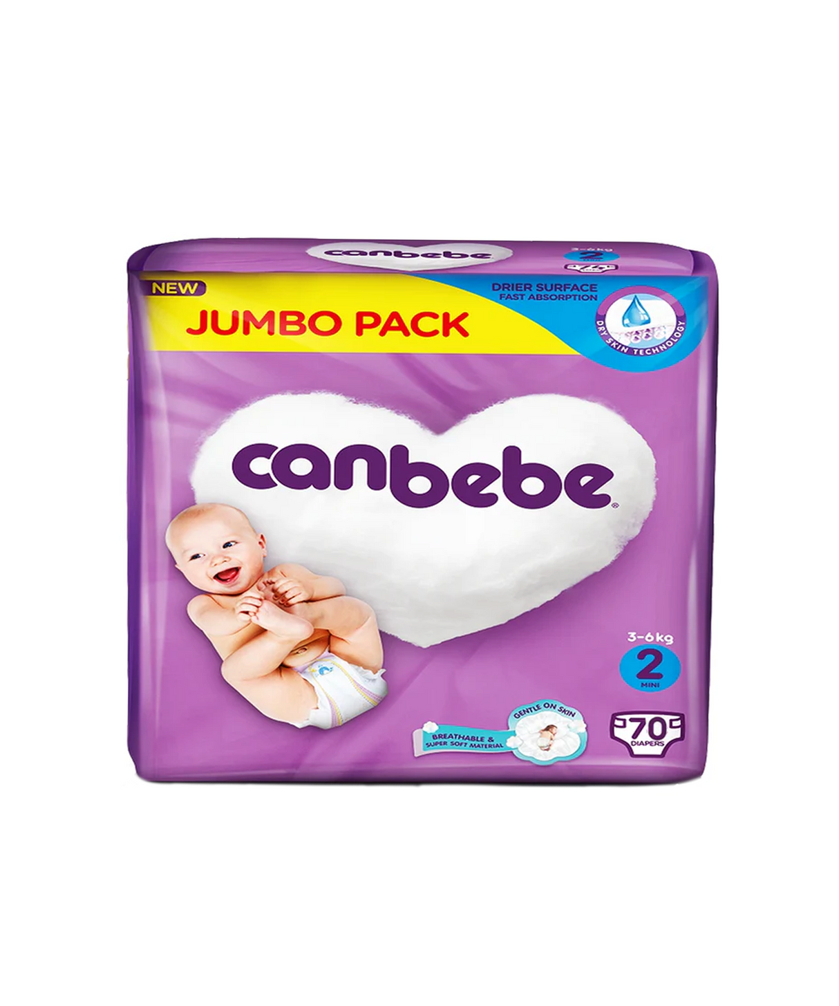 canbebe diaper jumbo pack mini 2 70pc