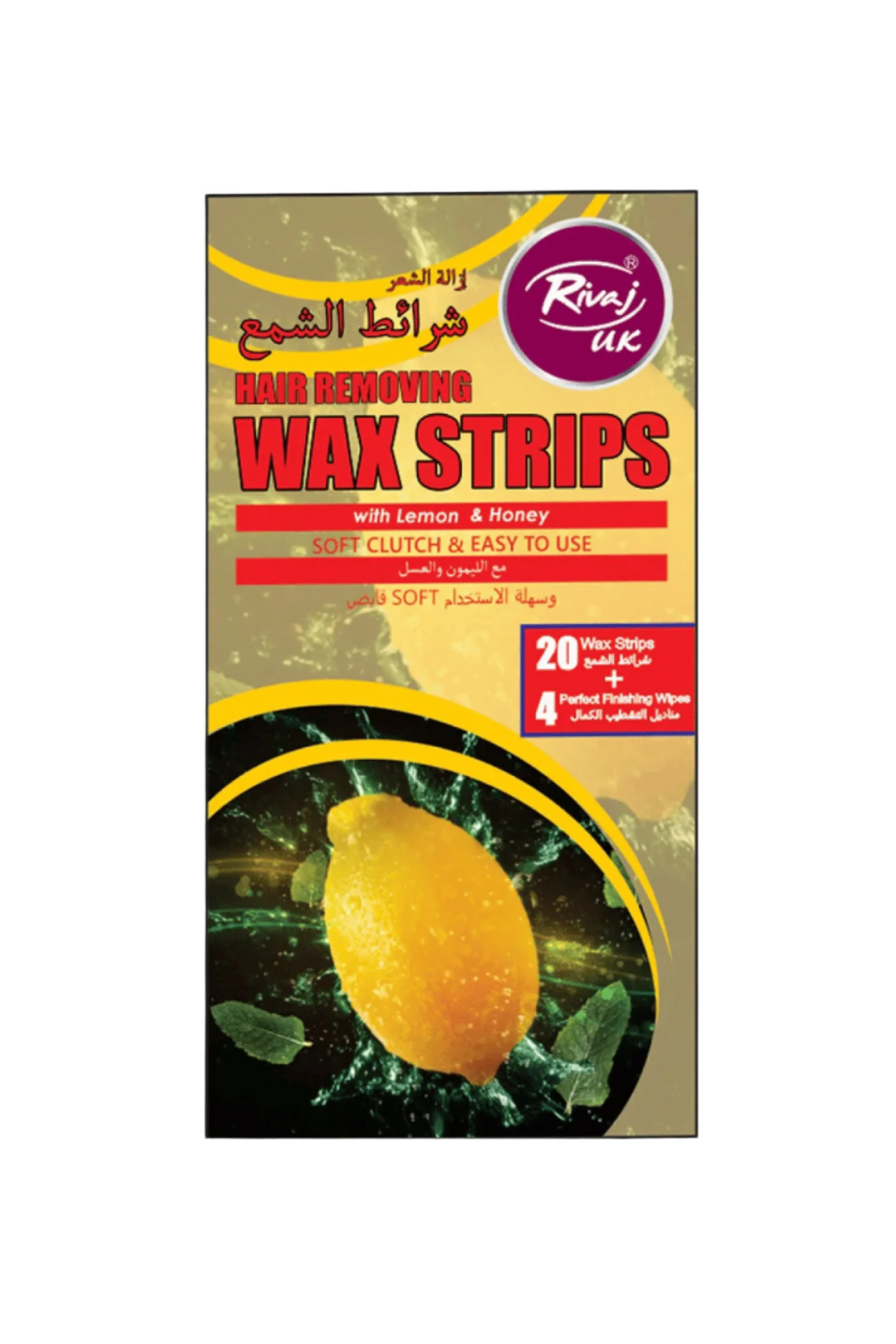 rivaj body wax strips lemon&honey 20p