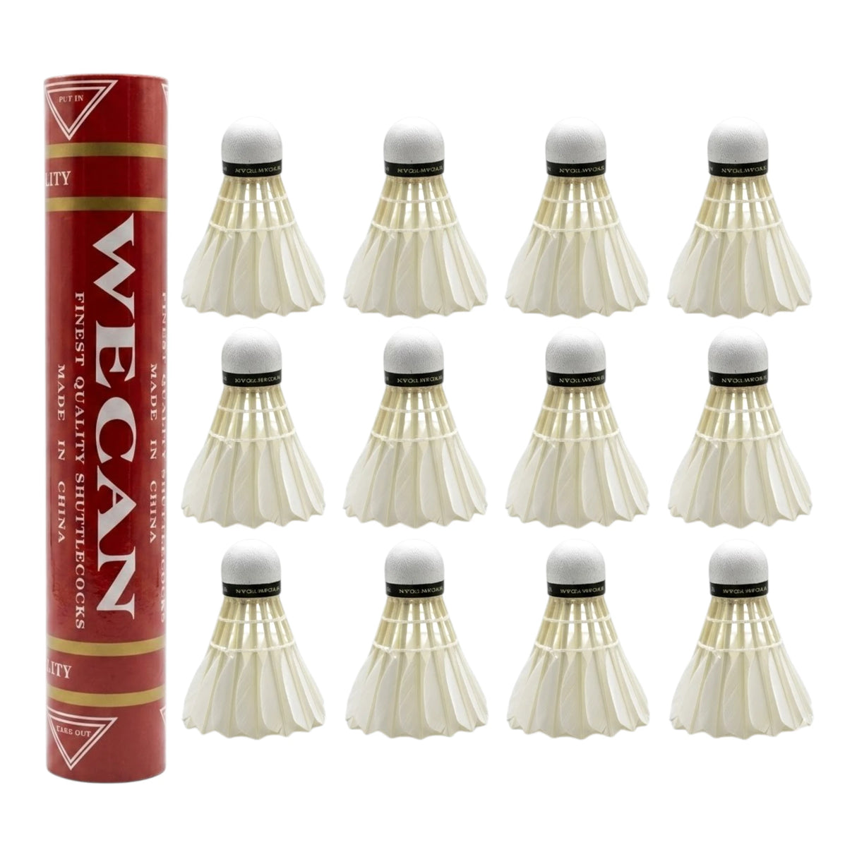 BADMINTON FEATHER SHUTTLE WECAN RED BOX 12PC