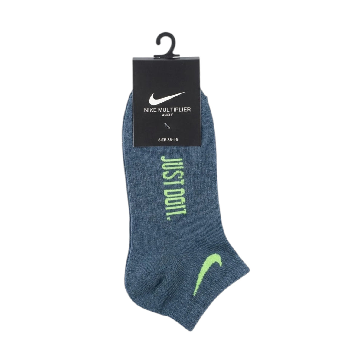Nike Multiplier Ankle Socks - Slate Blue / Neon Green