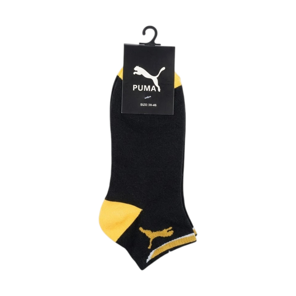 Puma Ankle Socks - Black / Yellow Accent