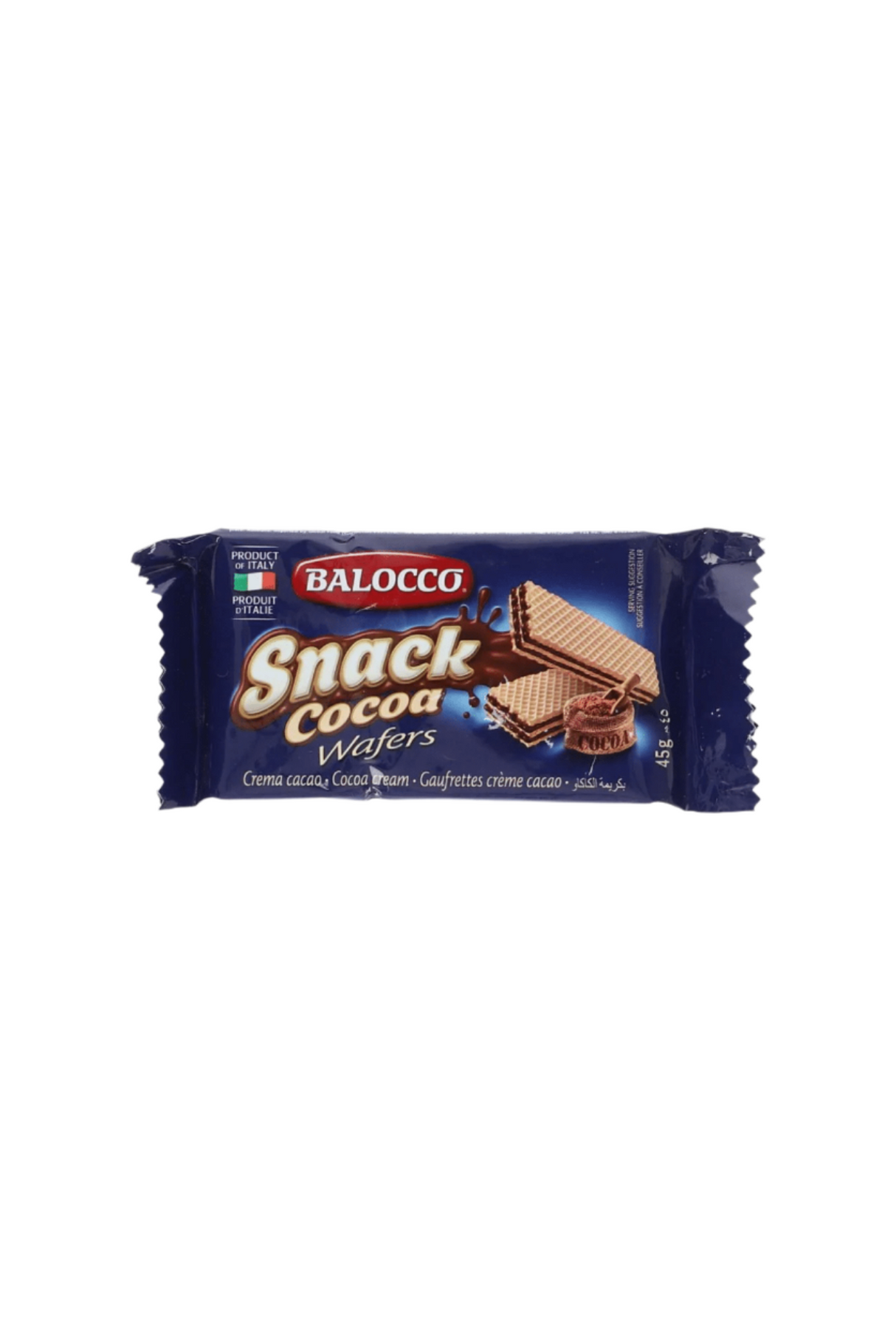 balocco snack wafers cocoa 45g