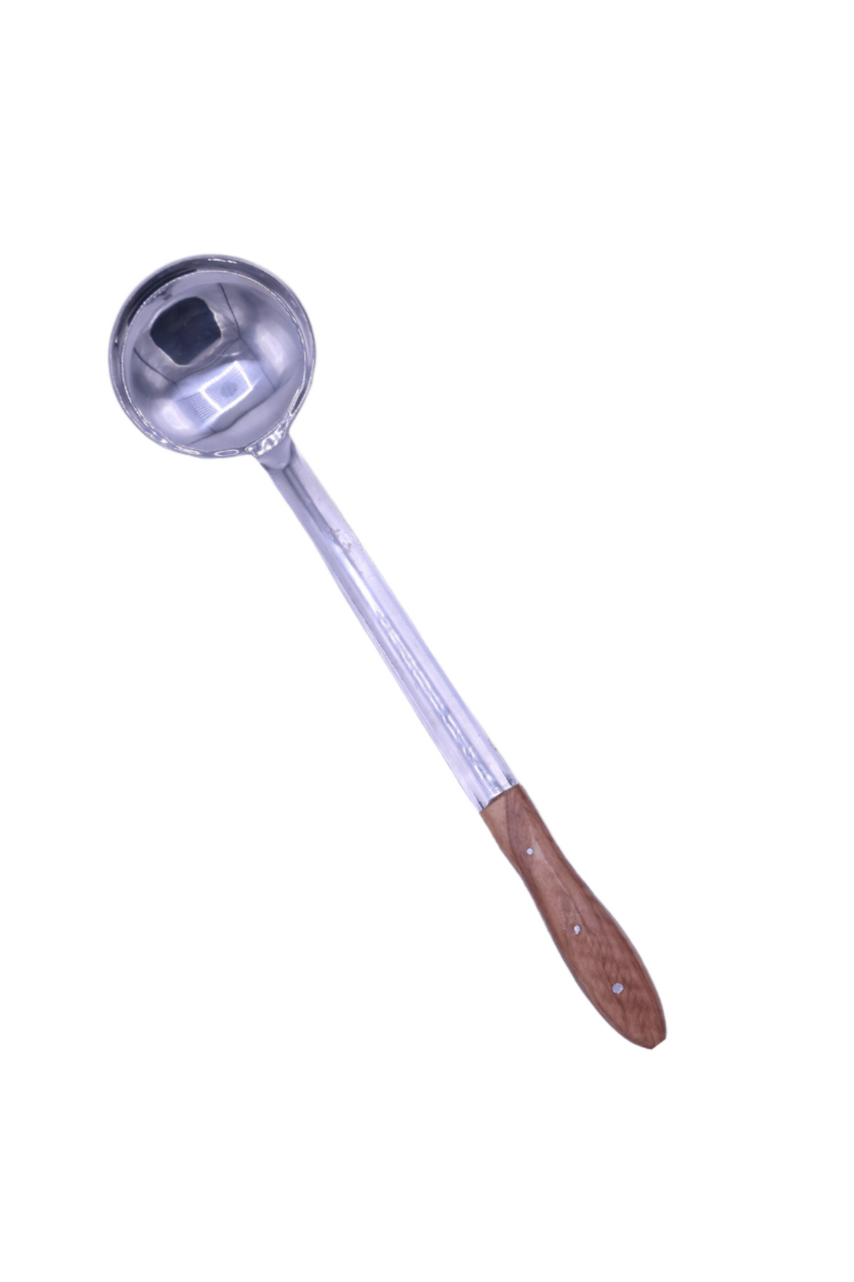 ss broth spoon wood handle 16''