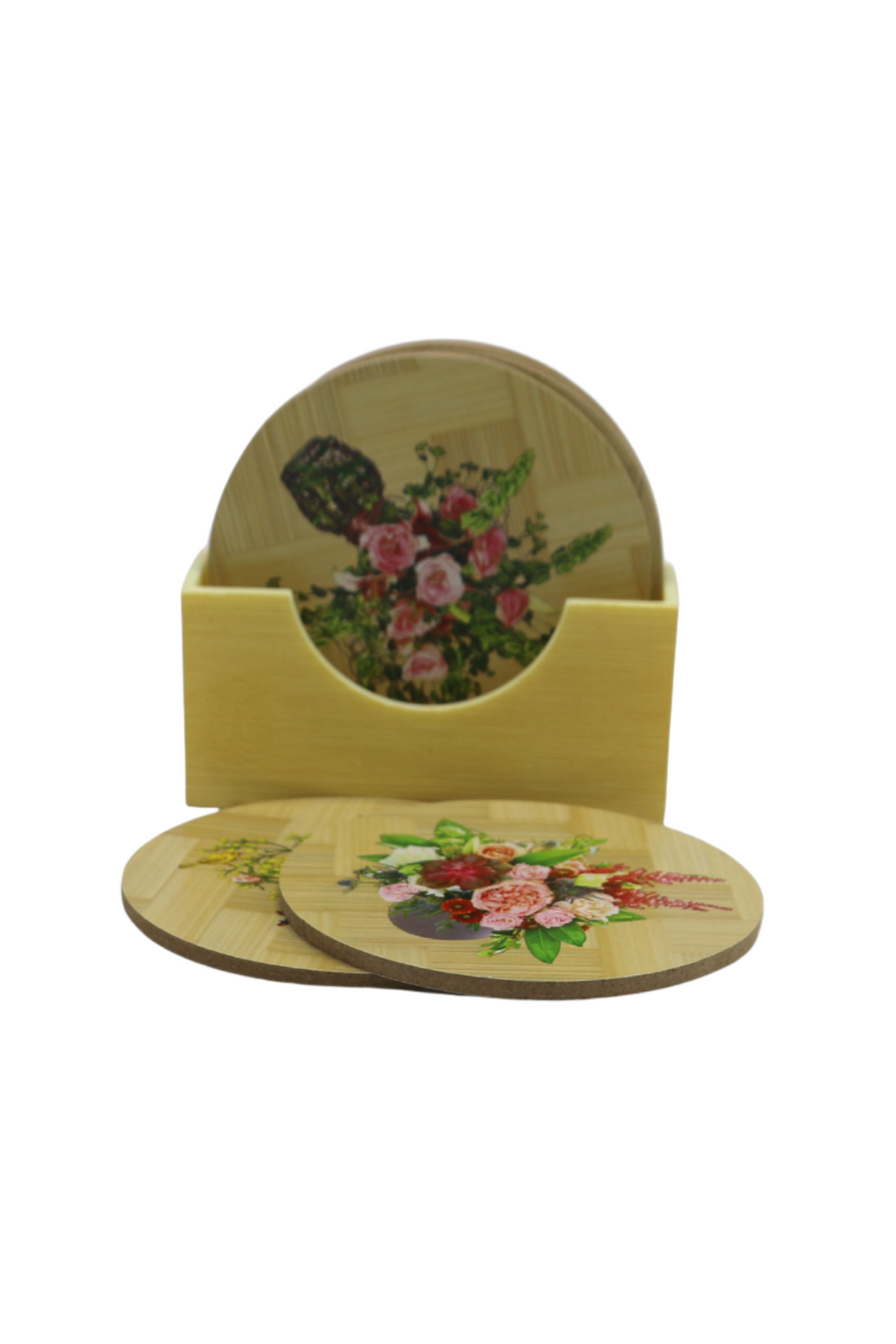 wood tea coaster 6pc