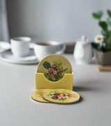 wood tea coaster 6pc