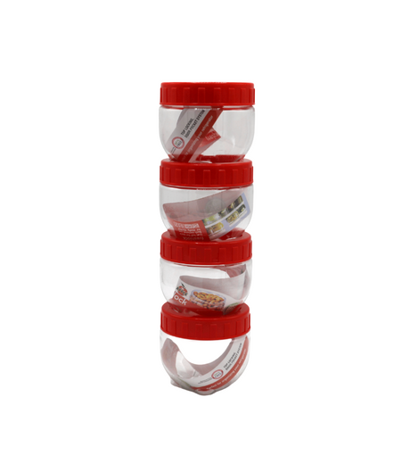 plastic mini jar set 4pc pak apple