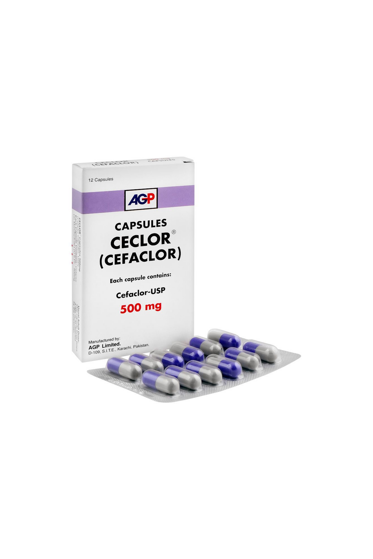cap ceclor 500mg 12s
