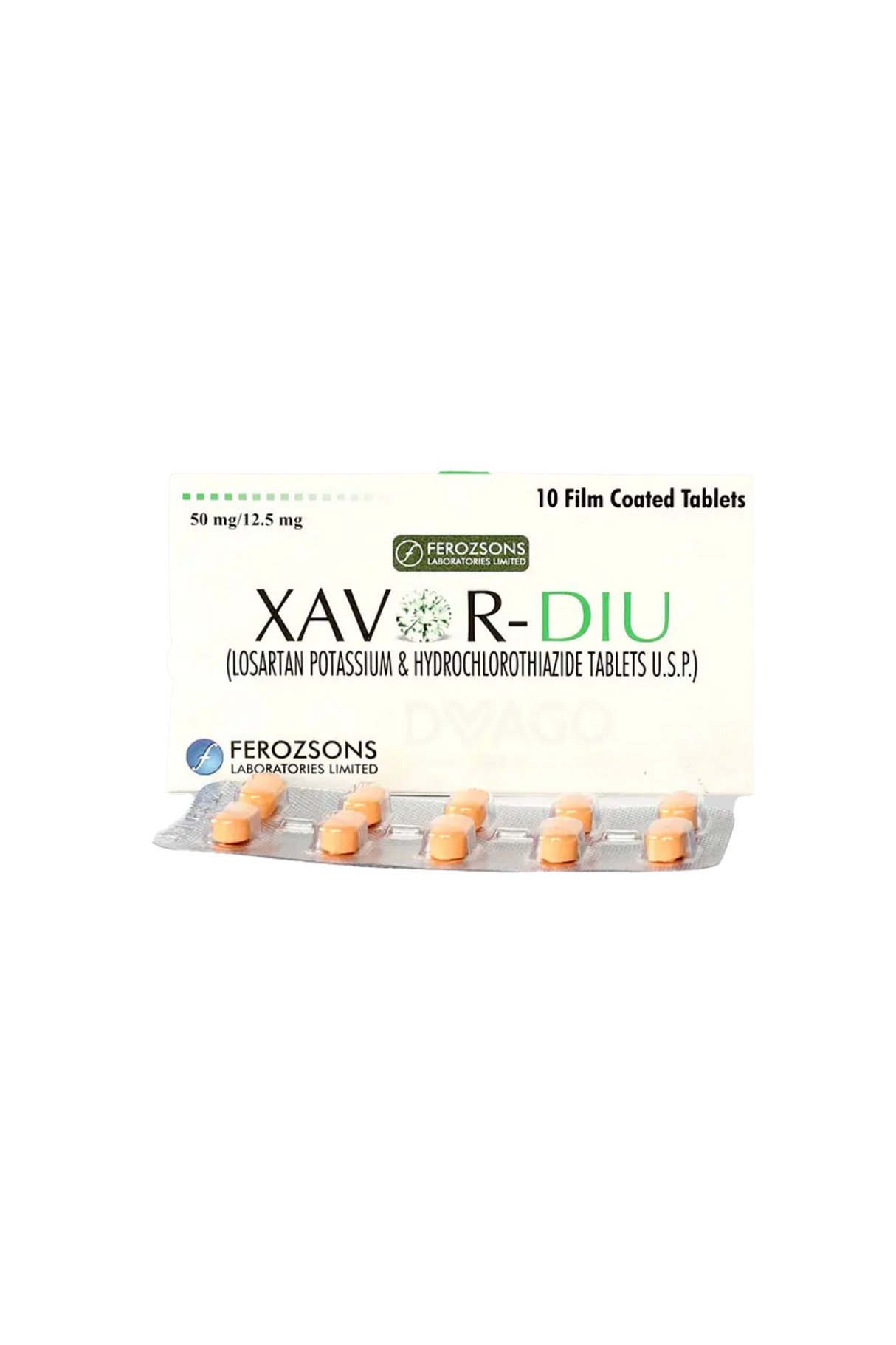 tab xavor diu 50/12.5mg 10s