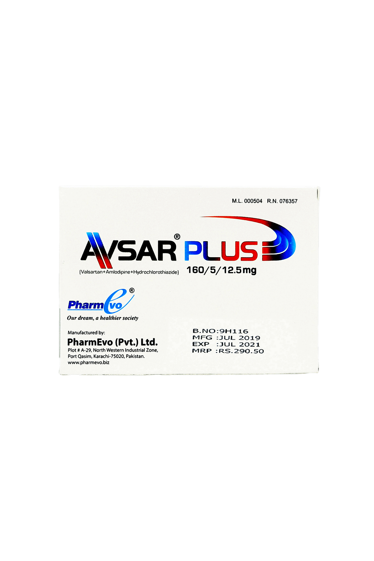 tab avsar plus 160/5/12.5mg 28s
