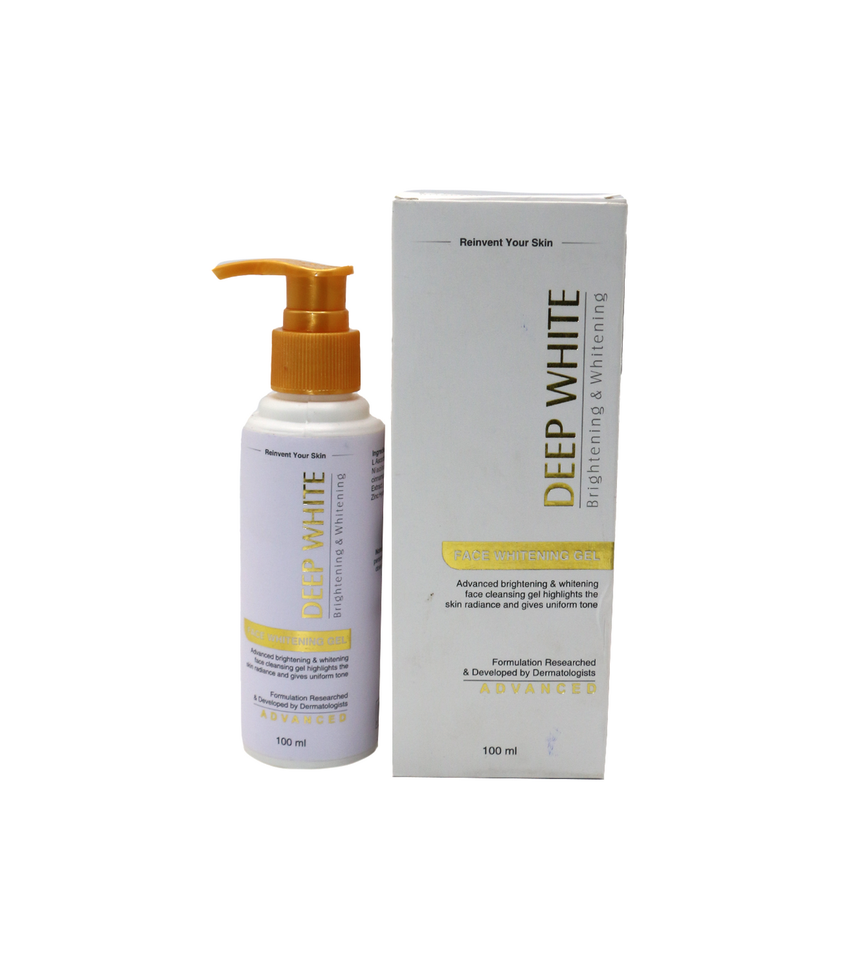 deep white face gel 100ml asra derm