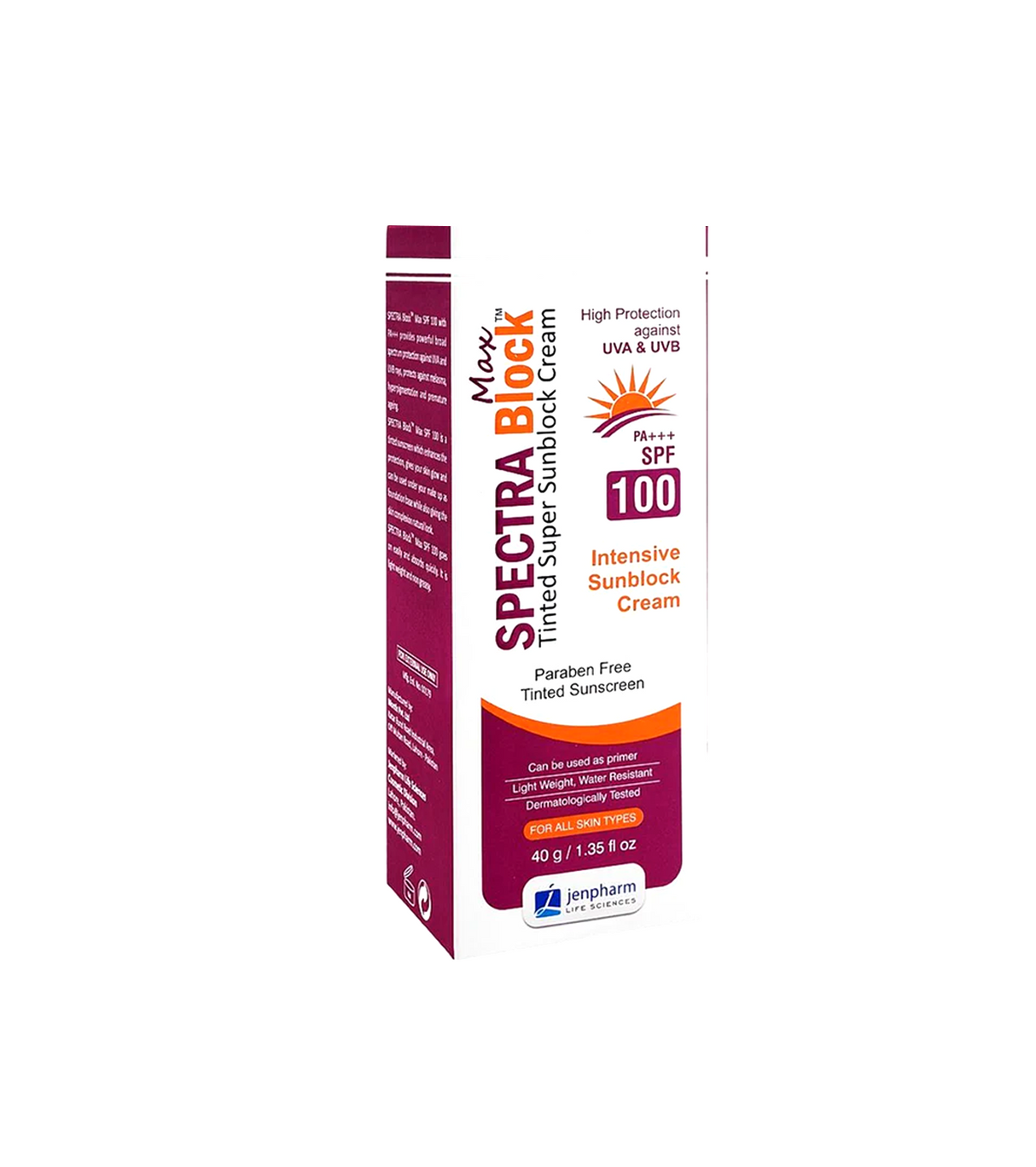 jenpharm crm sunblock spectra block max spf100 40g