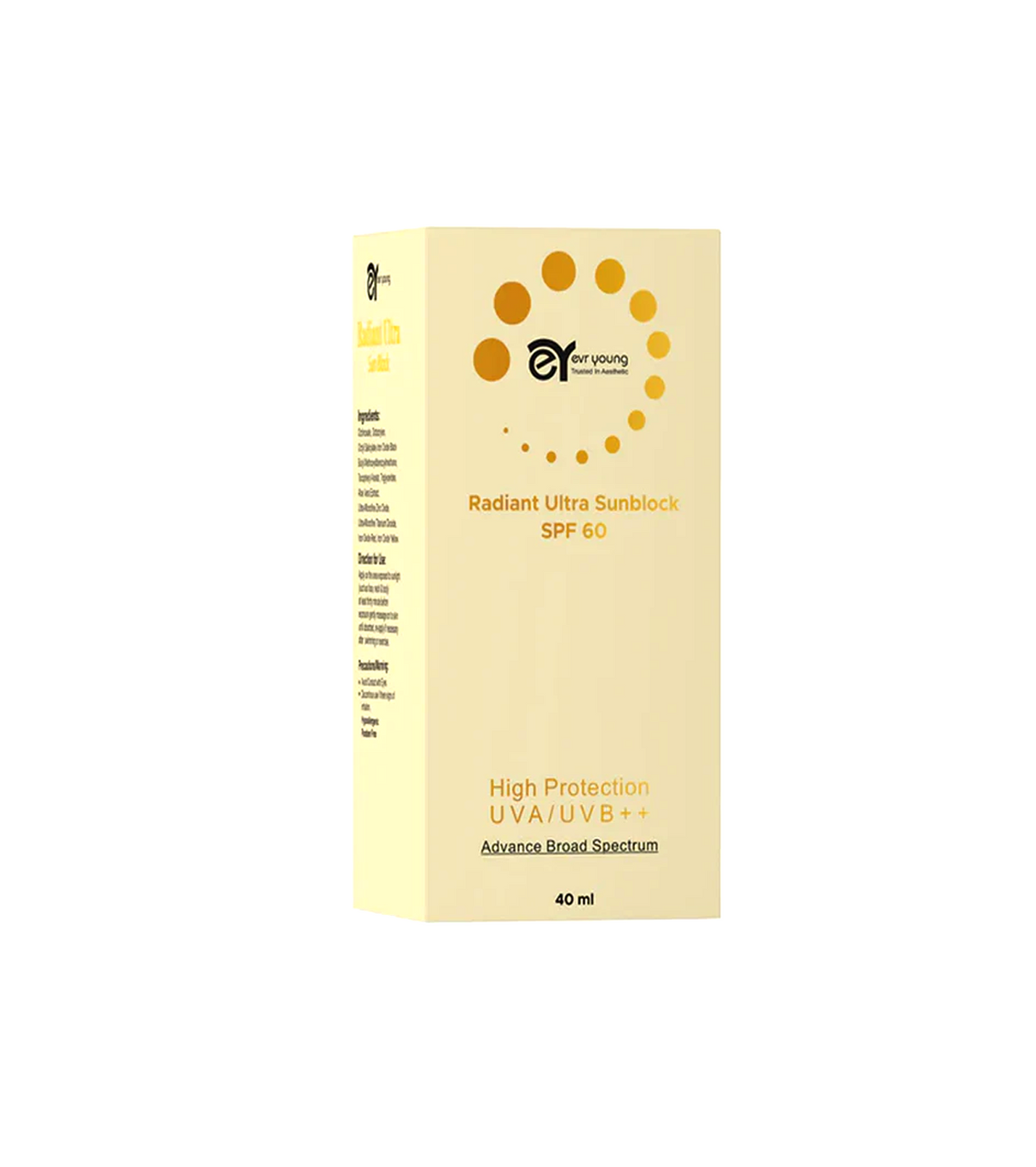 radiant ultra sunblock 40ml asra derm