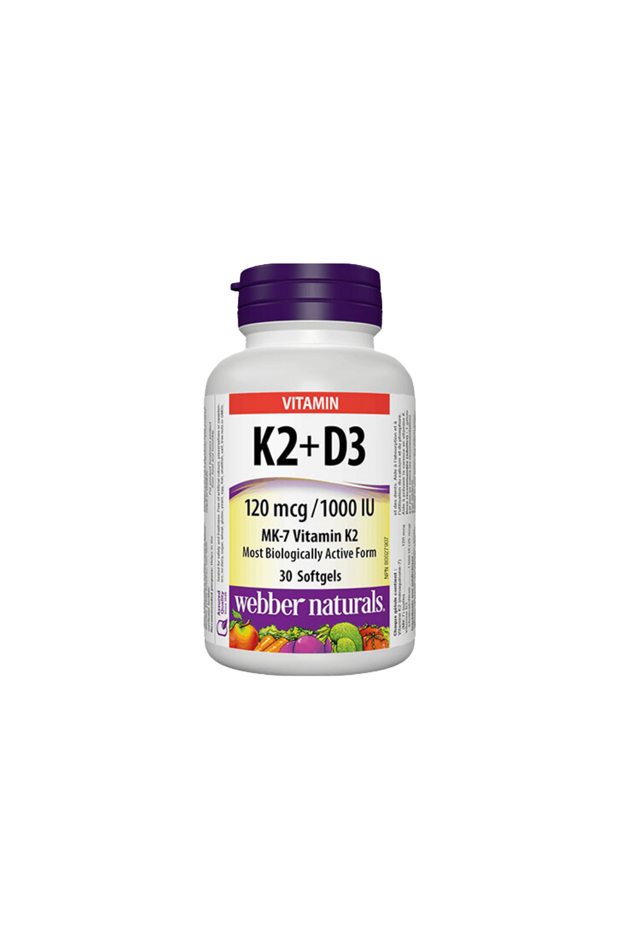 webber naturals cap vitamine k2+d3 120mcg 30p 1s