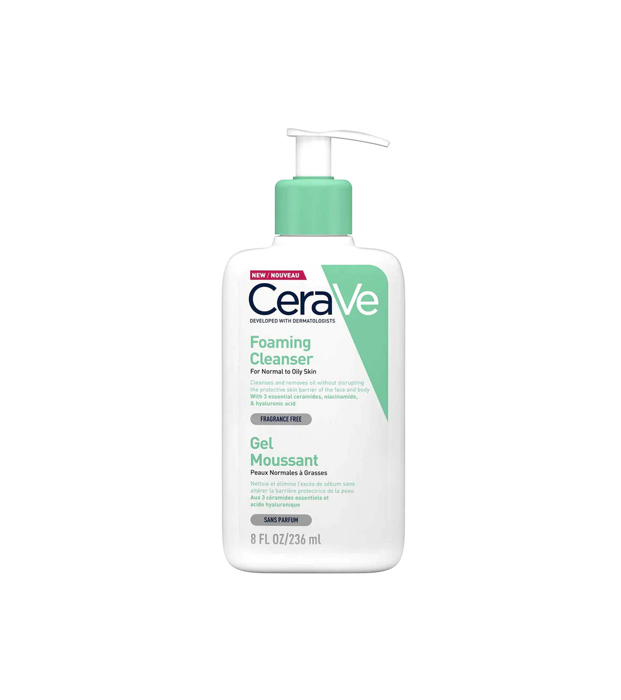 cerave cleanser foaming normal to oily gel moussant 236ml