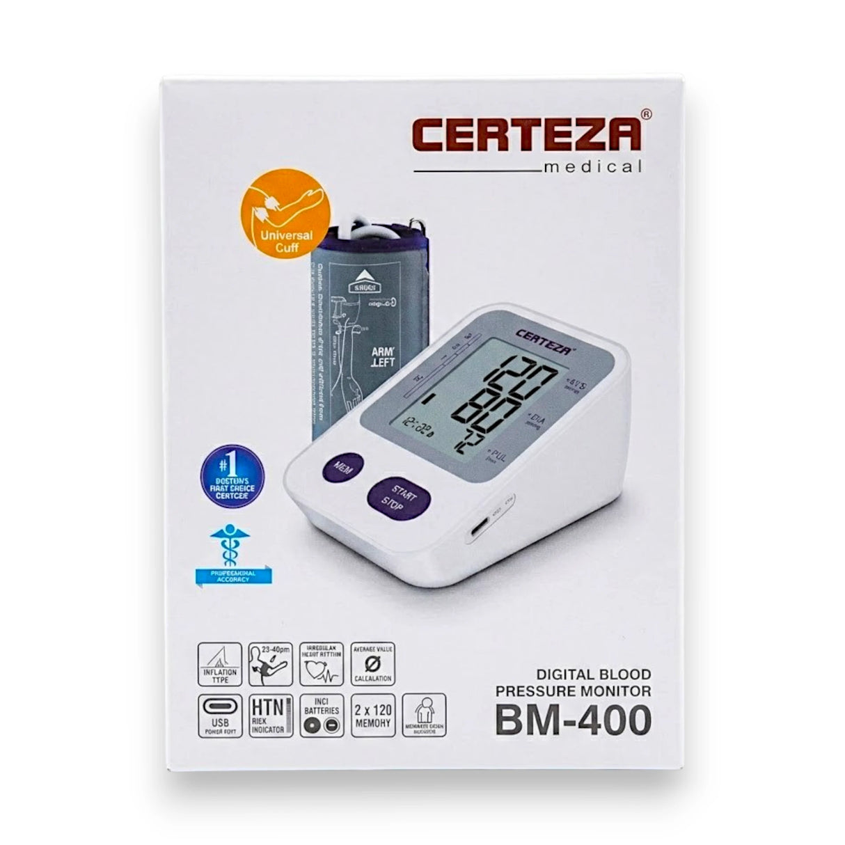 certeza digital blood pressure monitor bm-400
