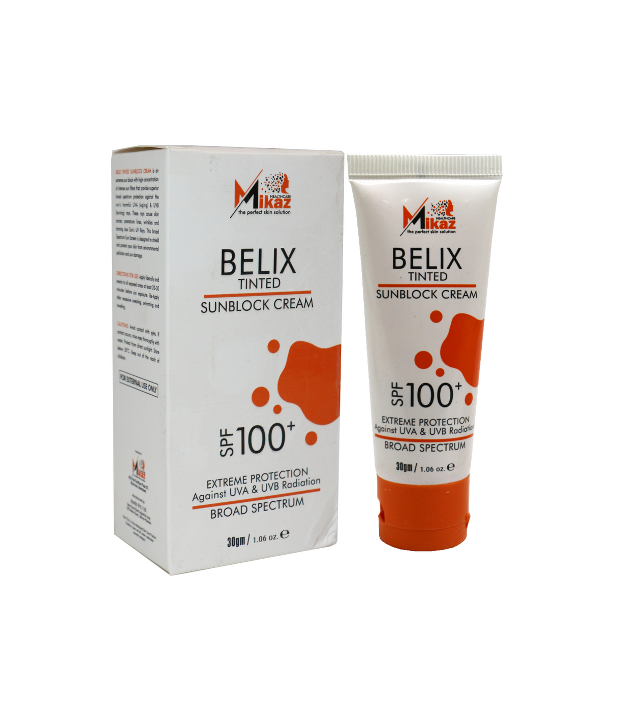 belix sunblock spf100 tinted 30g