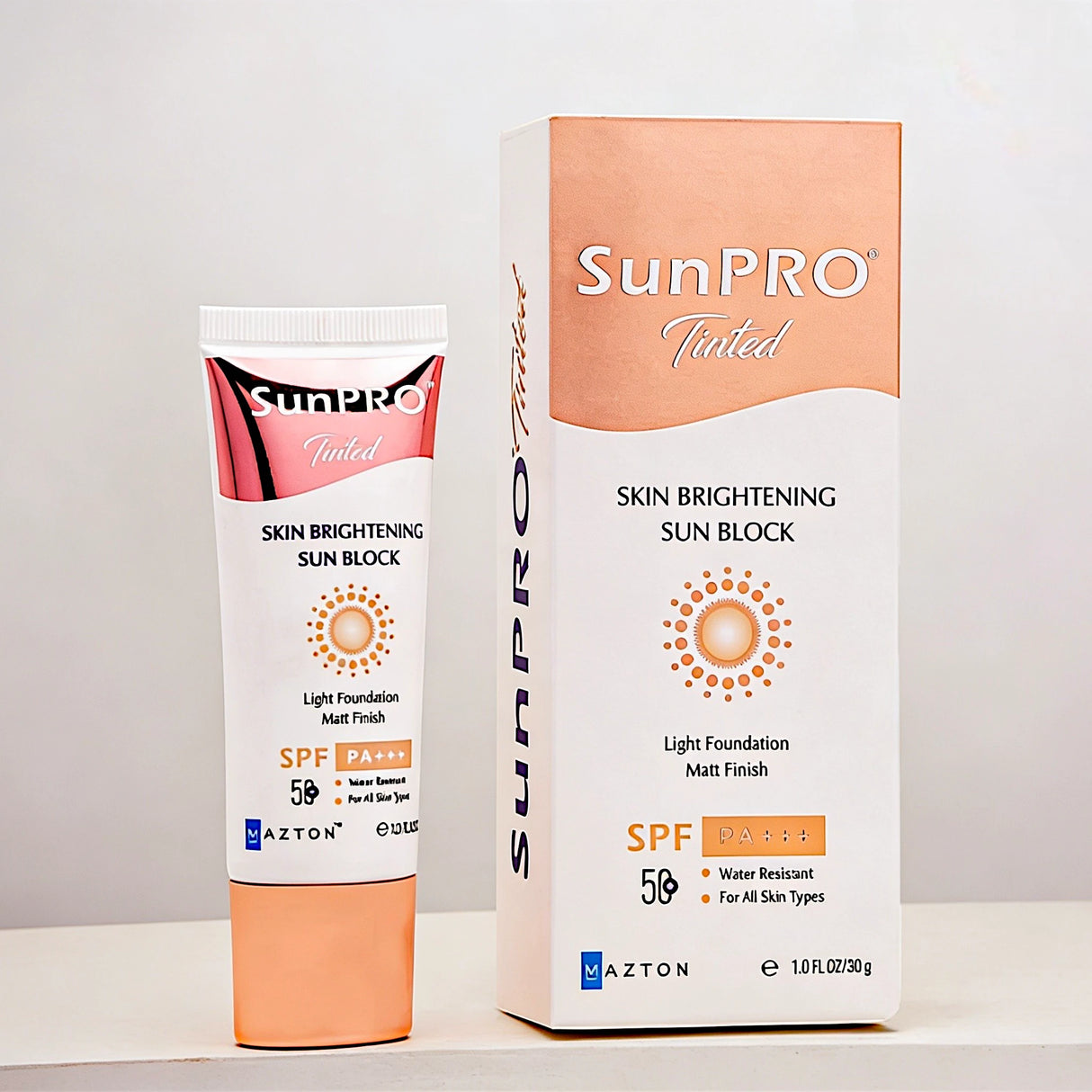 sunblock sunpro tinted skin brightening spf 50 30g