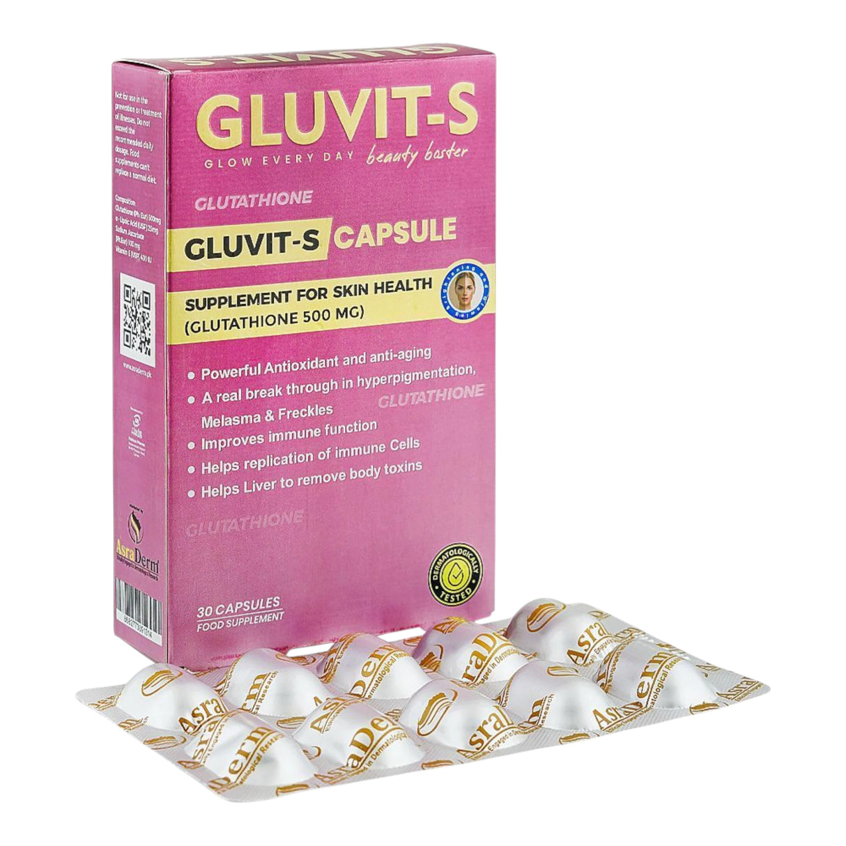 gluvit-s capsules glutathione 500mg 30s