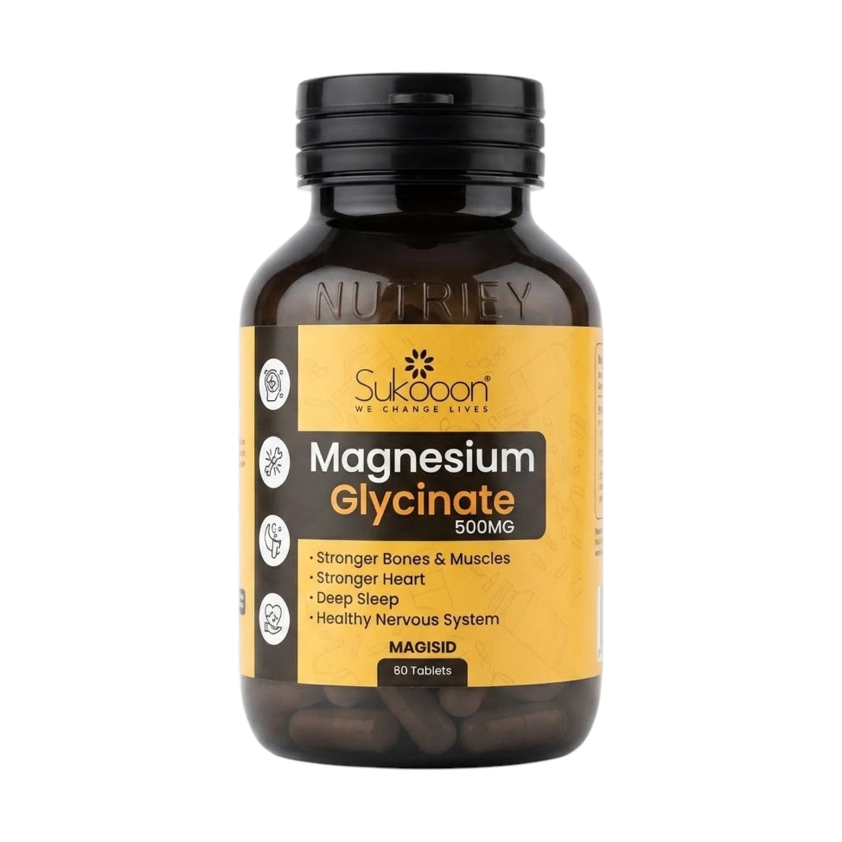 sukooon tablets magnesium glycinate 500mg 60t 1s
