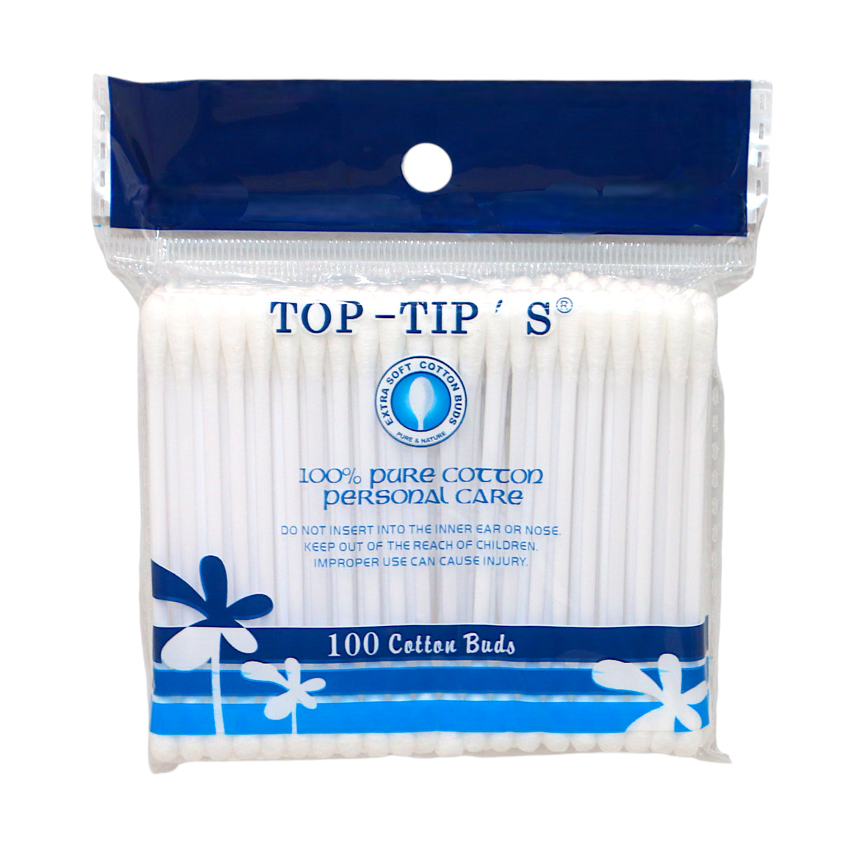 plastic cotton bud 100pc pack