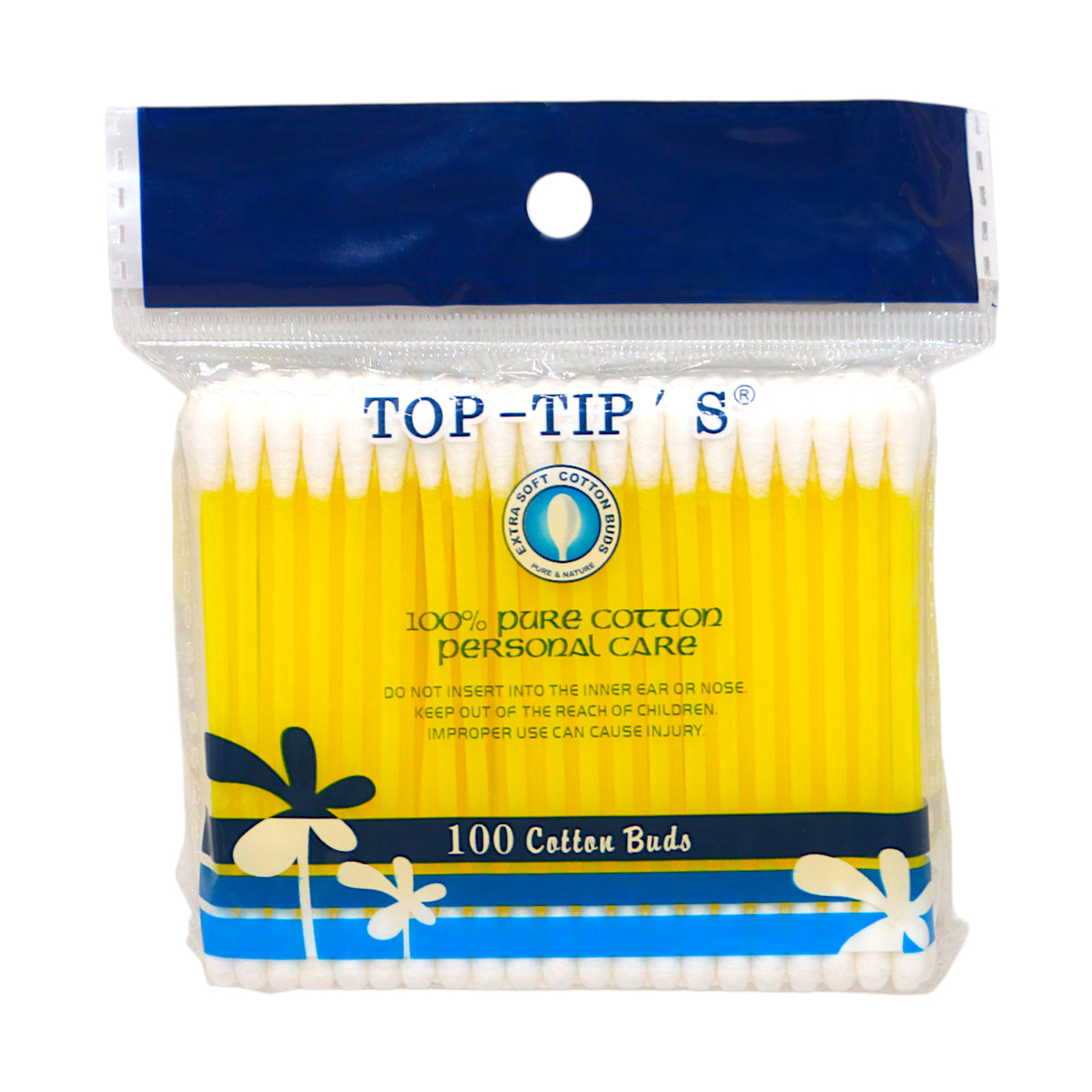 plastic cotton bud 100pc pack