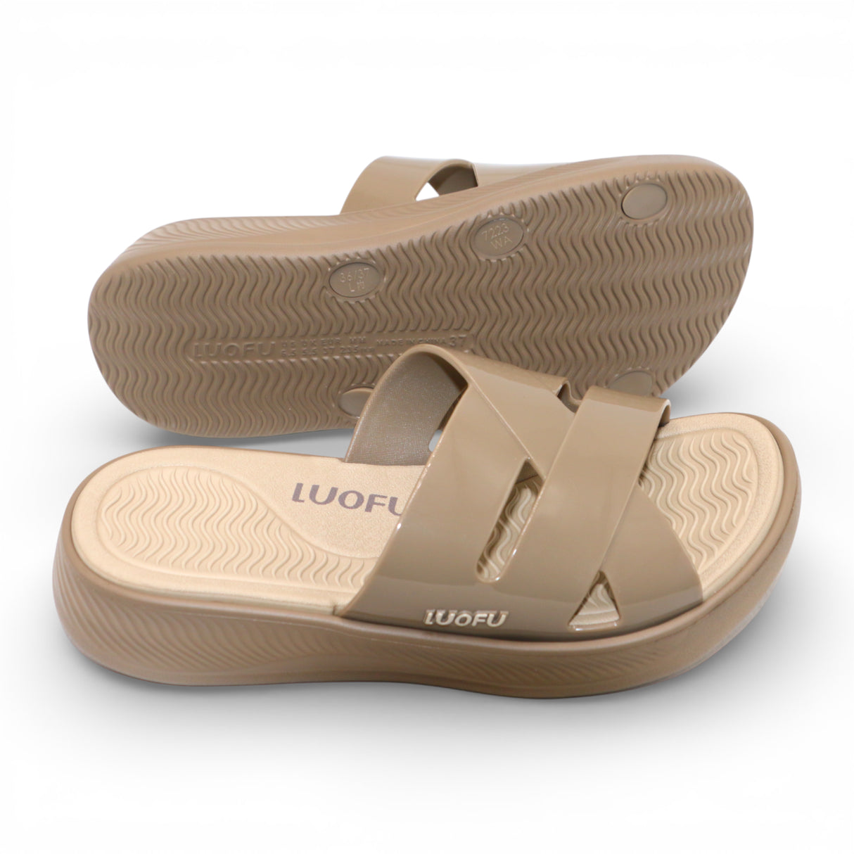 ladies slipper 36-41 brown china e7223-e01