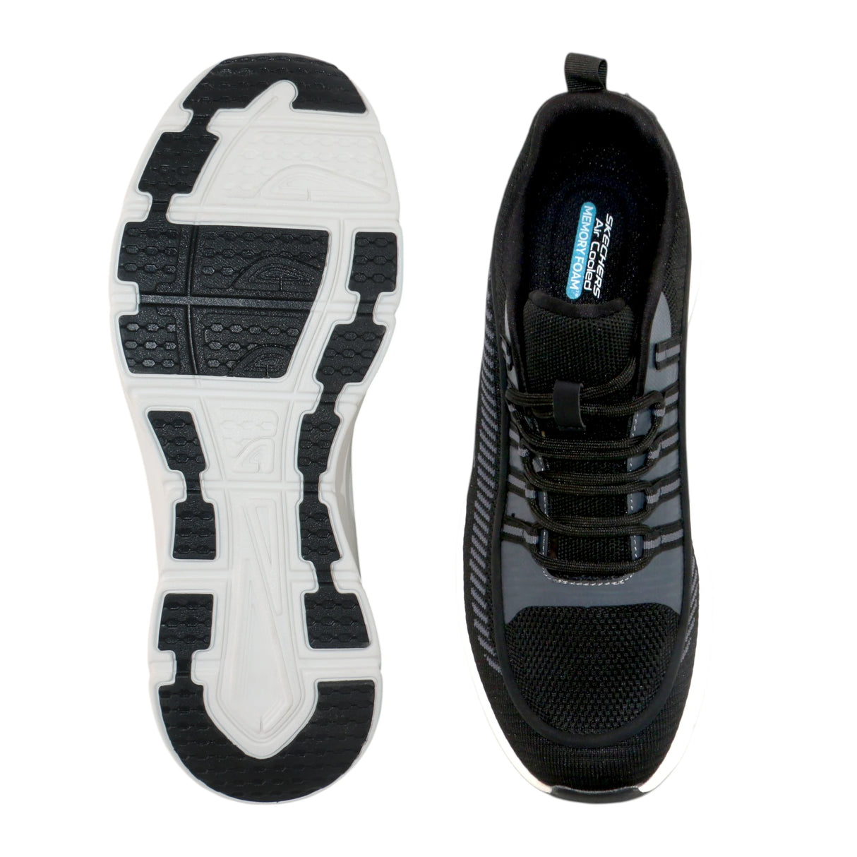 skechers distance walker 40-45 men's walking shoes - black m62498