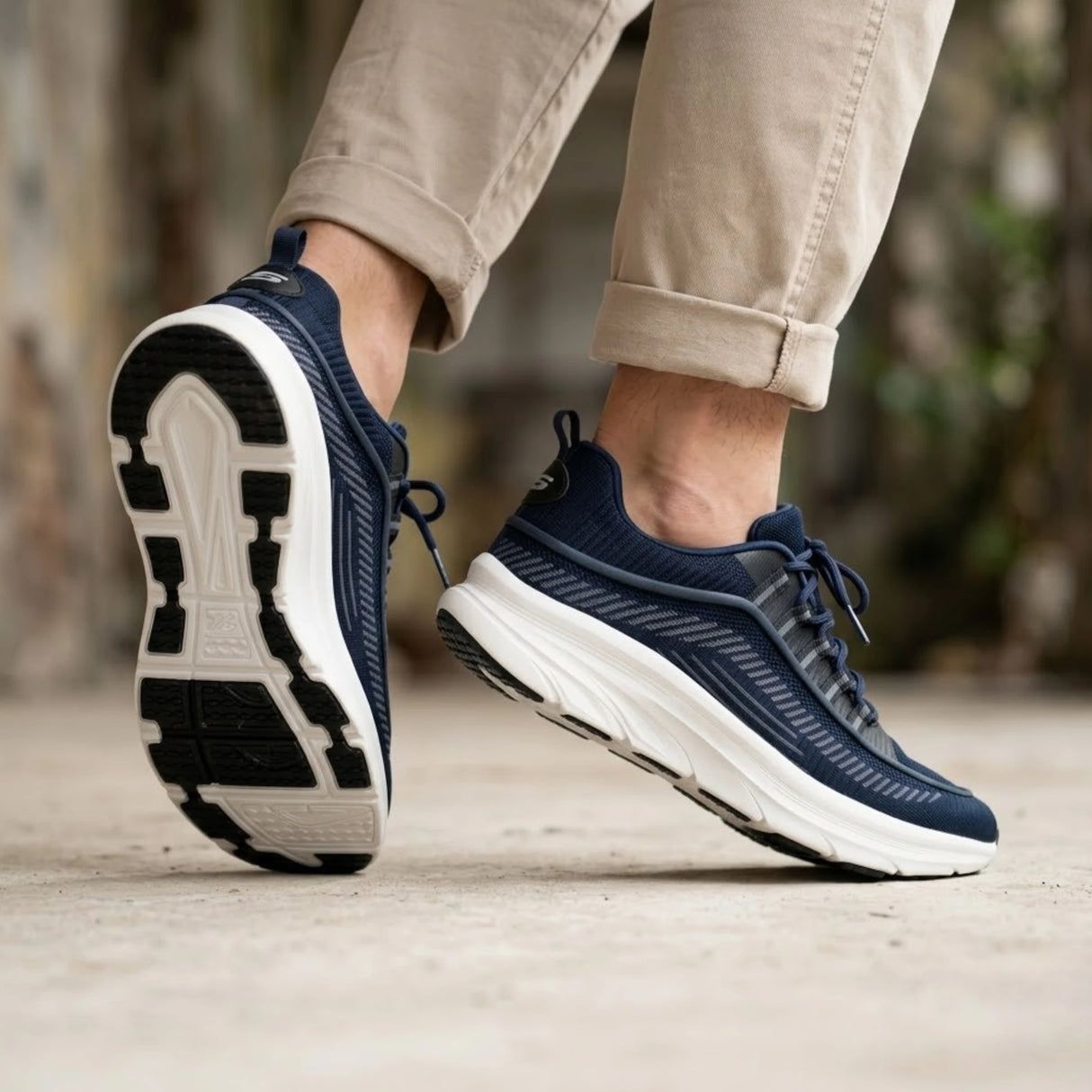 skechers distance walker 40-45 men's walking shoes - navy blue m62498