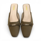 ladies fancy half pumpy 36-41 khaki china 332-17