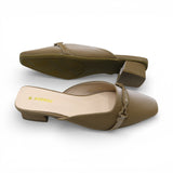 ladies fancy half pumpy 36-41 khaki china 332-17