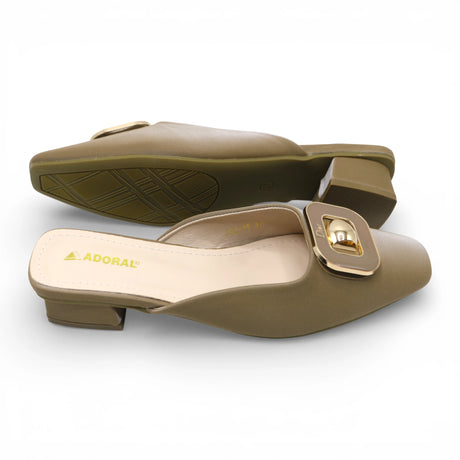 ladies fancy half pumpy 36-41 khaki china 332-15