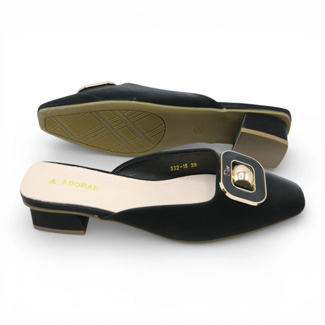 ladies fancy half pumpy 36-41 black china 332-15