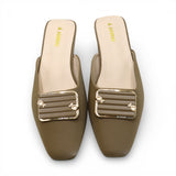 ladies fancy half pumpy 36-41 khaki china 332-16