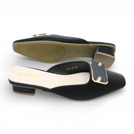 ladies fancy half pumpy 36-41 black china 332-16