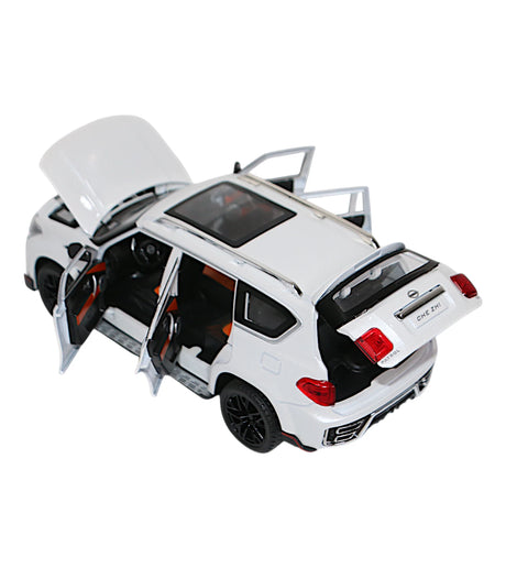 die-cast metal jeep nissan patrol 1:24 model with spray , music & lights